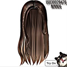 a drawing of a long hair with an animal's face next to it and the caption, try on