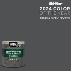 a can of paint with the words behrr color of the year on it