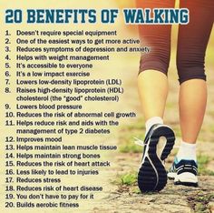 a woman's feet with the words 20 benefits of walking in front of her