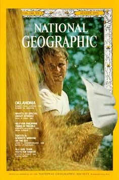 the front cover of national geographic magazine, with a man holding something in his hand