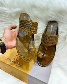 Special Design Kolhapuri With Premium Quality Leather.  *More You Wear , More You Feel Comfort & Look Stylish.  *Designed For Ethnic & Wedding Purpose. *Handmade Leather Brown Colour Kolhapuri. . Feel free to message us, we will love to help you. Kolhapuri Heels, Kolapuri Chapal For Man, Kolhapuri Chappals Men, Kolapuri Chapal Women, Peshawari Chappal Men, Kohlapuri Chappal For Men, Leather Slippers For Men, Ethnic Wedding, Fashion Shoes Heels