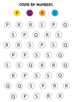 color by numbers worksheet for kids to learn the letters and numbers in this printable