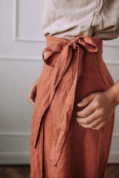 Linen A-line skirt with ties, linen wrap skirt, orange skirt midi. Spring Linen Wrap Skirt, Asymmetrical, Spring Wrap Skirt, Relaxed Linen Asymmetrical Wrap Skirt, Casual Linen Long Wrap Skirt, Summer Linen Asymmetrical Wrap Skirt, Lined Linen Wrap Skirt For Summer, Summer Asymmetrical Linen Wrap Skirt, Summer Linen Wrap Skirt With Lining, Long Linen Wrap Skirt