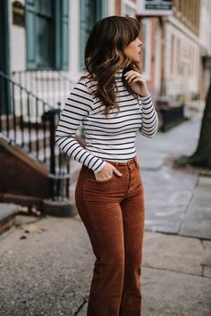 Inexpensive Clothes, Mode Boho, Brown Pants, Business Casual Outfits, Looks Style, Work Attire, Mode Inspiration, Looks Vintage, Fall Winter Outfits