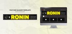 a computer screen with the word ronin on it and an image of a clock