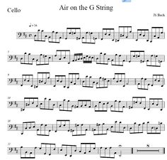 cello sheet music with the words air on the g string