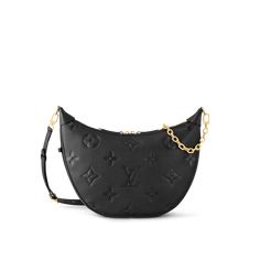 Products by Louis Vuitton: Loop Hobo Hobo Shoulder Bag, Louis Vuitton Official, City Bag, Monogrammed Leather, Vuitton Bag, Designer Style, Black Handbags, Gold Details, Louis Vuitton Handbags