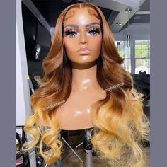 Human Hair Lace Front Styled Wig Black Hair Protective Styles, Blond Ombre, 4a Natural Hair, Front Hair, Lace Fronts, Pretty Hair Color, Natural Hair Products, Raw Hair, Colored Wigs