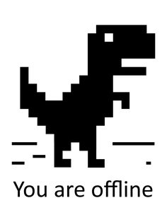 a black and white logo with the words you are offline