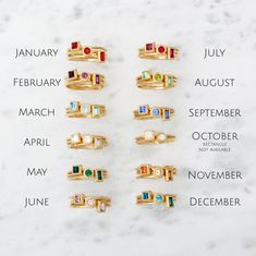 "Know someone with a March birthday? You found the perfect gift! Wear by itself or pair with with an initial ring! This listing is for one 24K gold vermeil stackable birthstone ring with a Swarovski crystal (please see color chart for color selection). Round, square, or rectangle stone settings are available. Want more rings or a different month? Build Your Own Gold Stackable Ring listing: https://www.etsy.com/listing/250020772 Also, available in Silver: https://www.etsy.com/listing/545350526 -- Mothers Ring Stackable, April Birthstone Ring, Stackable Birthstone Rings, Birthstone Ring Mothers, Birthstone Stacking Rings, Mothers Ring, Stack Rings, September Birthstone Rings, Stackable Ring Sets