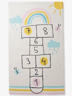 a towel with numbers and rainbows on it