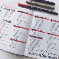 Bullet Journal Lettering, Bullet Journal Calendrier, Instagram Journal, Bujo Spreads, Bullet Journal Page, Stop Procrastinating