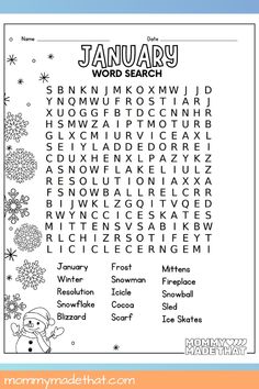 Looking for a quick way to enrich your January lessons? This winter wordsearch for kids is a free printable that encourages spelling practice while capturing their attention. Add it to your classroom or homeschool resources for a productive puzzle. Pair it with other winter activities to help children stay focused and engaged during these chilly months.