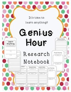 the genius hour research notebook with polka dots