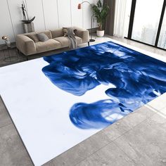 Dear Customer: Elevate your home decor with this stunning blue ink abstract digital printed rug. Designed with vibrant blue and white tones, this modern artistic rug is perfect for adding a contemporary touch to your living room, bedroom, or office. Crafted with high-quality materials, it features a non-slip backing for safety and a washable surface for easy maintenance. Whether you're looking to enhance a minimalist space or make a bold statement, this rug combines elegance with practicality. Perfect for those who appreciate modern and abstract designs. Premium Materials: Our rugs are made with a shiny, soft velvety top layer and a 5-6 mm thick non-slip cotton and polyester base. Overlock stitches on the edges can vary, adding a unique touch to any carpet. It is produced using high qualit Silver Carpet, Artistic Rugs, Scandinavian Carpet, Minimalist Space, Printed Rug, Floor Art, Childrens Rugs, Large Carpet, Creative Home Decor