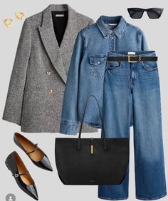 Preppy Chic Outfits, Fashion Jeans Outfit, Autumn Looks, Envy Clothing, Mum Fashion, Mommy Style, Outfit Combinations, Basic Outfits, Fall Winter Outfits