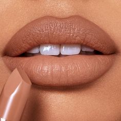 Brown Lipstick Shades, Nude Lipstick Shades, Revolution Lipstick, Charlotte Tilbury Matte Revolution, Brown Lipstick, Nude Makeup, Nude Lipstick, Lip Hydration, Nude Lip