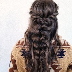 Western, boho bridal, bridal hair, bride, braid, curls ,half updo Bride Braid, Braid Curls, Hair Bride, Boho Hair, Half Updo, Wedding Hair Inspiration, Hoco Hair Ideas, Western Boho