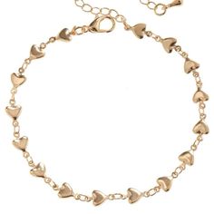 Gold Heart Decor Anklet Bracelet Nwt Summer Heart-shaped Gold Jewelry, Casual Metal Jewelry For Valentine's Day, Trendy Anklets For Valentine's Day, Gold Casual Jewelry For Valentine's Day, Casual Gold Jewelry For Valentine's Day, Casual Gold Bracelets For Valentine's Day, Casual Gold Heart-shaped Jewelry, Gold Casual Bracelets For Valentine's Day, Trendy Valentine's Day Gift Anklets