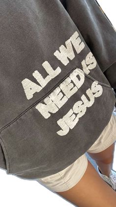 Jesus Shirts Christian Clothing Elevated Faith, All We Need Is Jesus Hoodie, Graphic Hoodies Outfit, Diy Hoodies Iron On Patches, Jesus Loves You Shirts, Diy Sweatshirt Ideas Vinyl, Sweatshirt Patches Diy, Bible Verse Hoodies, Cute Sweatshirt Ideas