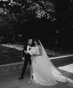 black and white photo of bride and groom