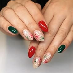 Dashing through the snow ❤️🎄 The holiday season is in full swing and we are loving it! Manicure by @polishedbyblair using Luminary as the base ✨ Shop all your favorite Luminary products and more online at www.polishedpinkiespro.com or via the Polished Pinkies Pro app! Almond Nail Art, Festive Nail Designs, Red Nail Designs, Christmas Nail Designs, Cute Acrylic Nails