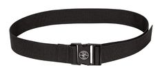 a black belt with a metal buckle on it