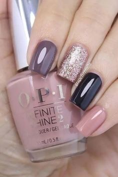 Cute Nail Colors, Mauve Nails, Unghie Sfumate, Nails Yellow, Nail Decor, Shine Nails, Nails Polish, Pink Nail Designs, Black Nail