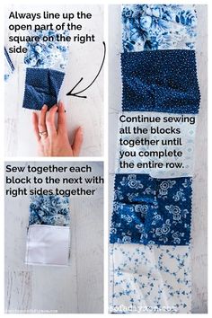 instructions for how to sew a patchwork quilt