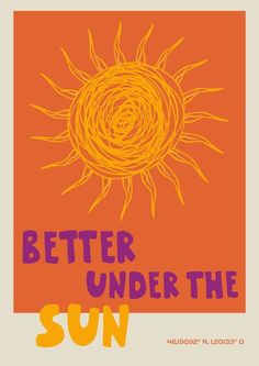 Nature Graphic Design Poster, Sun Poster Design, Indie Poster Prints, Beach Posters Prints, Illustrated Poster Design, Cool Poster Ideas, Cool Poster Prints, Sun Graphic Design, Summer Poster Design