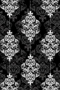 a black and white damask wallpaper pattern