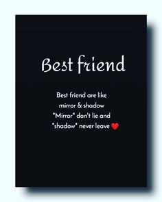 a card with the words best friend on it