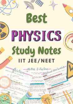 the cover of best physics study notes it jee / net, with an image of