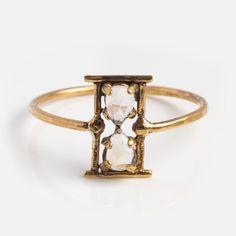 Amulet Hourglass Ring | Local Eclectic Unique Ring Box Wedding, Pearl Engagement Ring Unique, Gold Old Jewelry, Discreet Engagement Rings, Artistic Rings Unique, Raw Stone Engagement Rings Vintage, Unique Rings Wedding, Ancient Jewelry Aesthetic, Gold And Onyx Ring