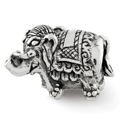 Protected by our 30 Day Money Back Guarantee! Size: 10.91 mm long x 16.36 mm wideMetal: Sterling SilverBead opening Diameter: 4 mmFits Pandora, Biagi, Chamilia & European Bracelets Free U.S. Shipping for orders over $50 Circus Elephant, Silver Elephant, Silver Elephants, Fancy Beads, Bow Jewelry, Elephant Charm, Like Animals, Antique Metal, Jewelry Companies