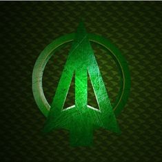 the green arrow logo is on a dark background