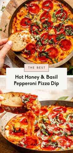 the best hot honey and basil pepperoni pizza dip