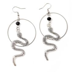 PRICES MAY VARY. GOTHIC SNAKE HOOP EARRINGS: The Snake hoop Earrings Design Is Nice And Unique, Goes Well With Any Other Accessories, Show Your Personality Every Moment MATERIALS: Meticulously crafted from high-quality Zinc Alloy SIZE & LENGTH: 1.57 inches wide x 2.95 inches long PERFECT GOTH JEWELRY GIFT: Perfect Gifts on birthday, party, Halloween,New Year, Valentine's Day, Mother's Day, Thanksgiving Day, Christmas, Anniversary, Wedding, Graduation to families, friends, colleagues, etc. 100% S New Year Jewelry, Earrings Snake, Earrings Goth, Earrings Punk, Goth Earrings, Punk Earrings, Gothic Earrings, Earrings Halloween, Snake Pendant