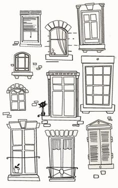 several different types of windows and shutters