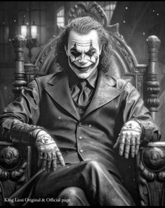 a drawing of the joker sitting in a chair