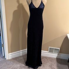 This Rich Navy Velvet Dress Has Slits On Both Sides And Adjustable Straps. Stretchy And Soft. Size Medium. Urban Outfitters Maxi Dress, Navy Velvet Dress, Velvet Formal Dress, Formal Dress Patterns, Ivory Maxi Dress, Gauze Maxi Dress, Sheer Maxi Dress, Strappy Maxi Dress, Embellished Maxi Dress