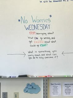 a white board with writing on it in a classroom