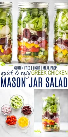 mason jar salads with text overlay