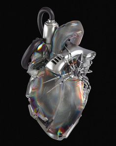 an image of a heart made out of holographics