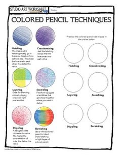 an image of colored pencil techniques for art students to use in their class or classroom