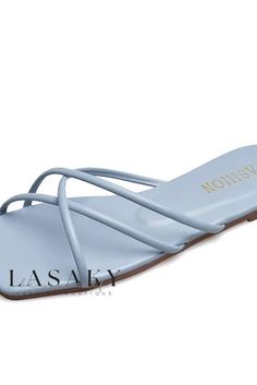 Lasaky - Professional Womens Minimalist Flat Sandal Slides with Thin Straps Minimalist Sandals, Sandal Slides, Minimalist Flat, Sandals Flats, Blue Sandals, Color Lines, Womens Sandals Flat, Pale Blue, Womens Flats