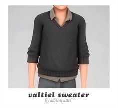 a male doll is wearing a sweater and pants with a shirt on his shoulders that says, walter sweater by adrenspied