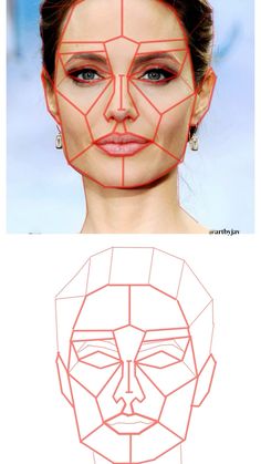 a woman's face is shown with the lines drawn out to make it look like she