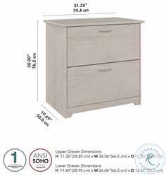 two drawers with measurements for each drawer