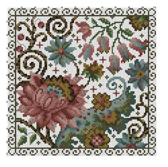 a cross stitch pattern with flowers on it